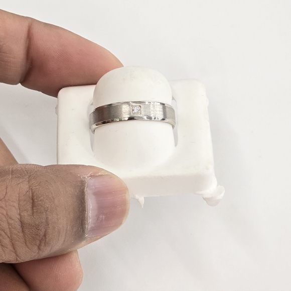 14kt Real White Gold Ring Band 5mm 10.5 Size
